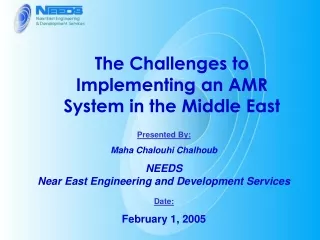 The Challenges to Implementing an AMR System in the Middle East