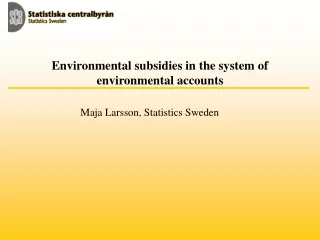 Environmental subsidies in the system of environmental accounts
