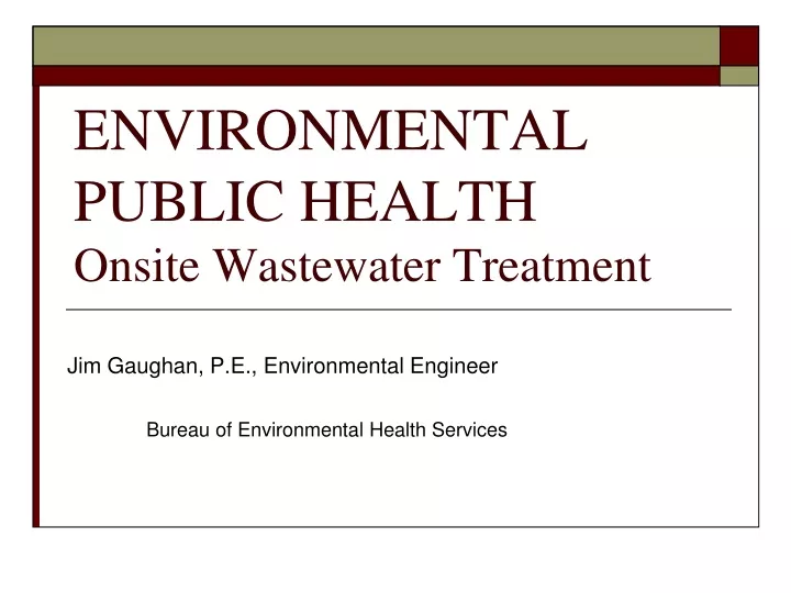 environmental public health onsite wastewater treatment