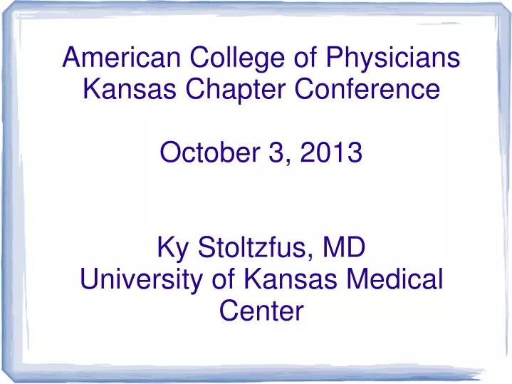 american college of physicians kansas chapter