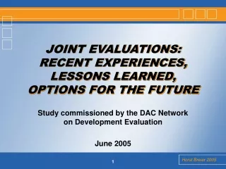 Study commissioned by the DAC Network on Development Evaluation June 2005