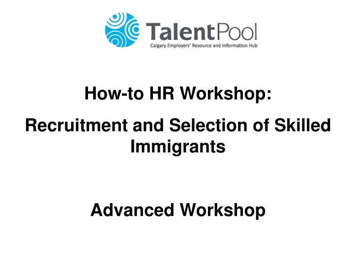 how to hr workshop recruitment and selection