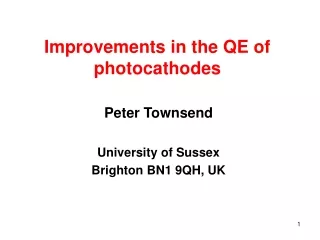 Improvements in the QE of photocathodes