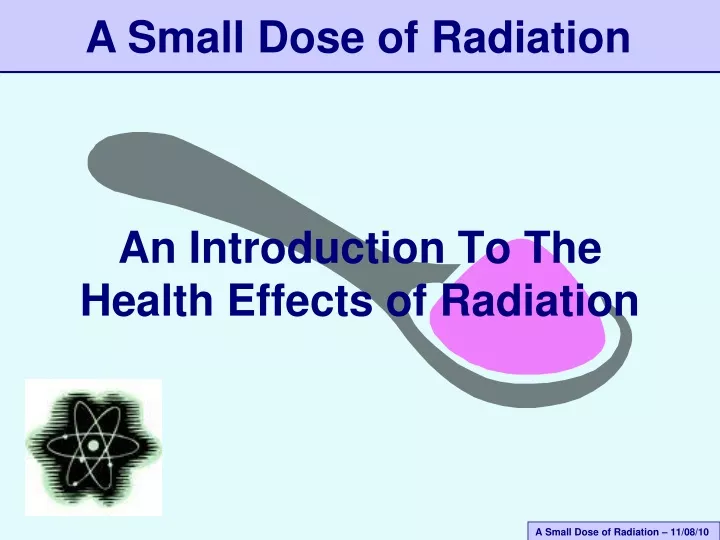 an introduction to the health effects of radiation
