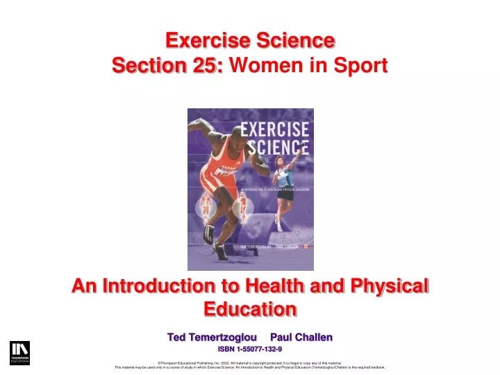 an introduction to health and physical education ted temertzoglou paul challen isbn 1 55077 132 9