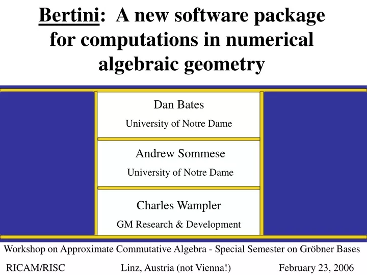 bertini a new software package for computations