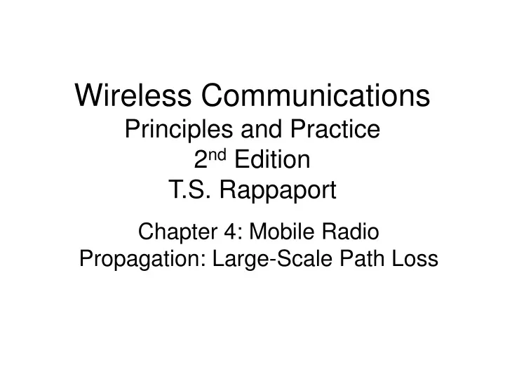 wireless communications principles and practice 2 nd edition t s rappaport