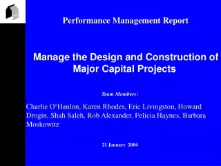 Performance Management Report