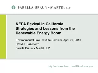 NEPA Revival in California:  Strategies and Lessons from the Renewable Energy Boom