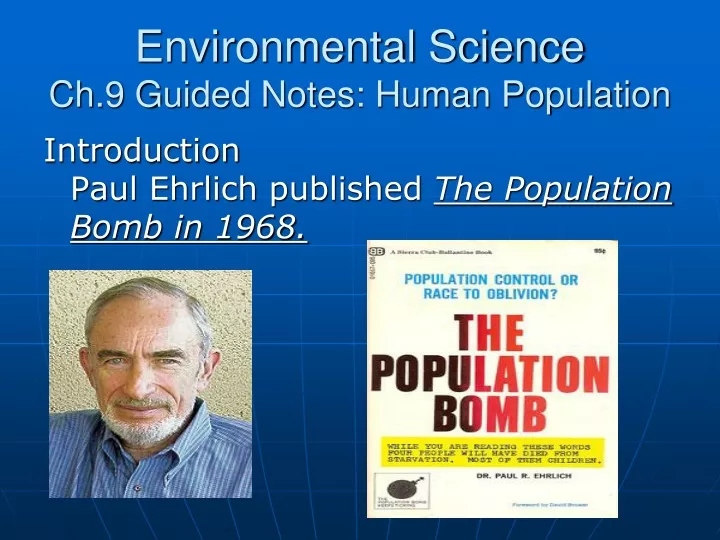 environmental science ch 9 guided notes human population