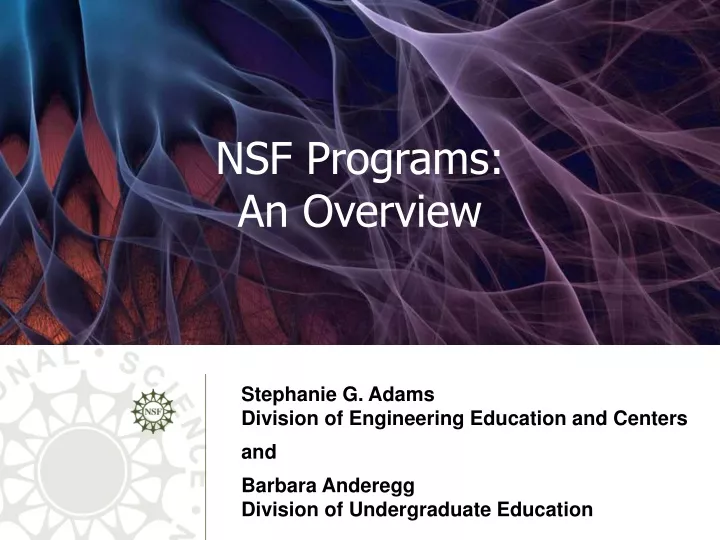 nsf programs an overview
