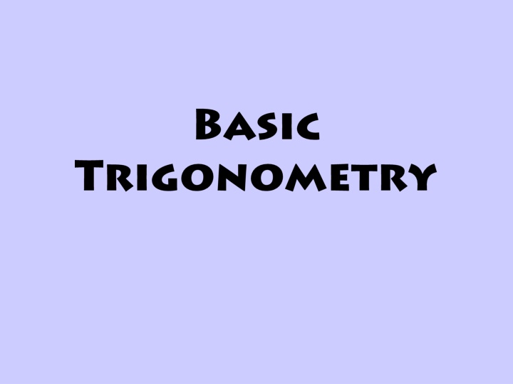 basic trigonometry