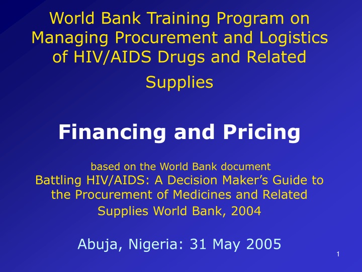 world bank training program on managing