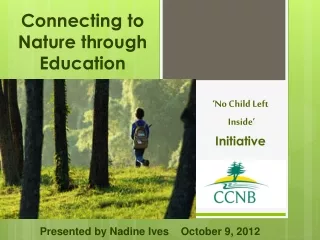 Connecting to Nature through Education
