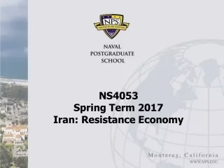 NS4053  Spring Term 2017 Iran: Resistance Economy