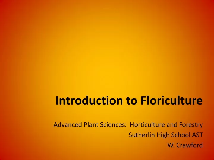 introduction to floriculture
