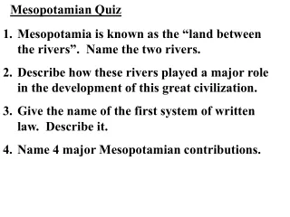 Mesopotamian Quiz