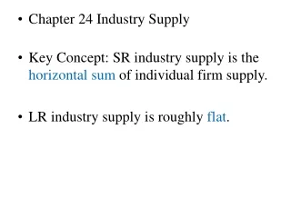 Chapter 24 Industry Supply