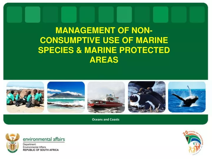 management of non consumptive use of marine species marine protected areas