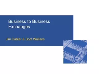 Business to Business Exchanges