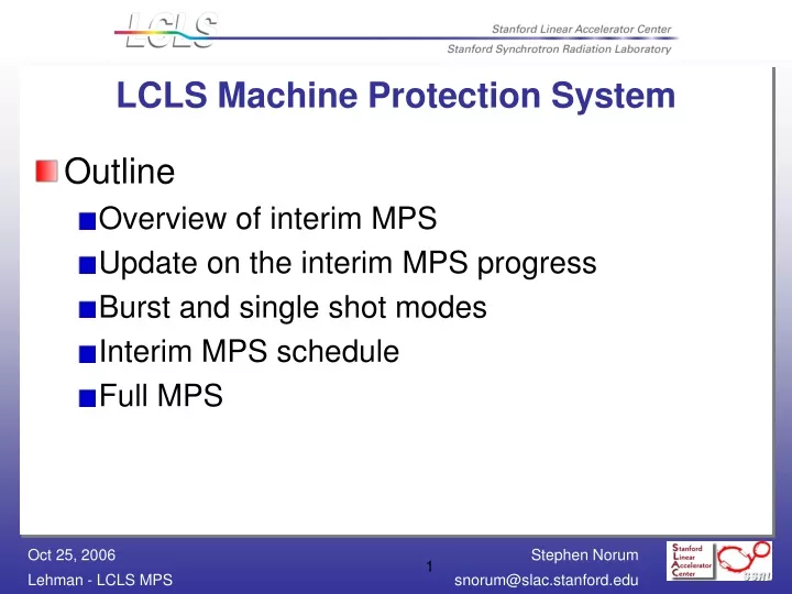 lcls machine protection system