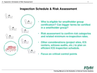 Inspection Schedule &amp; Risk Assessment