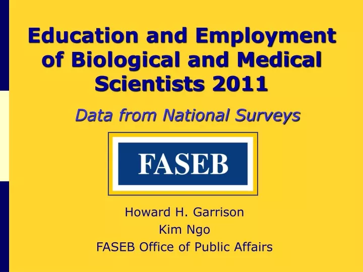 education and employment of biological