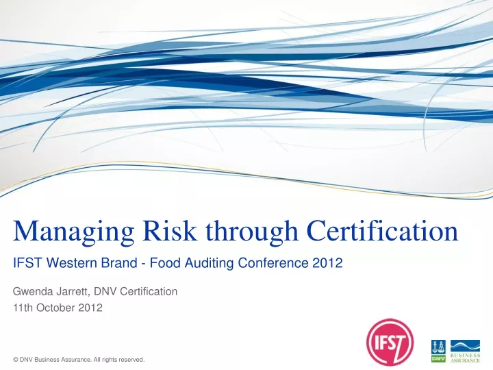 managing risk through certification