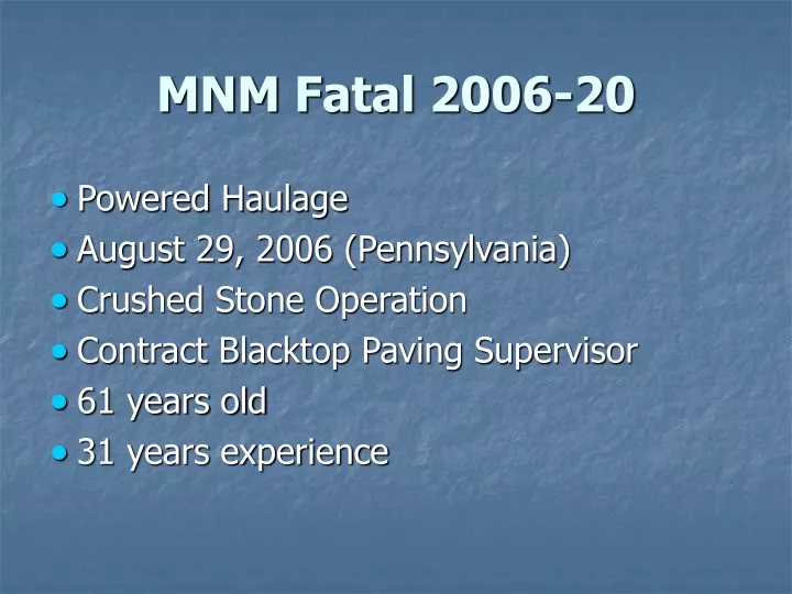 mnm fatal 2006 20