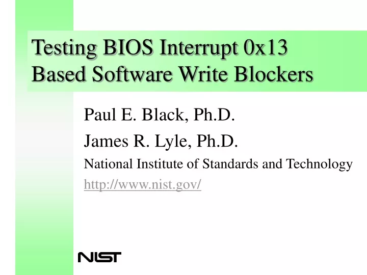 testing bios interrupt 0x13 based software write blockers