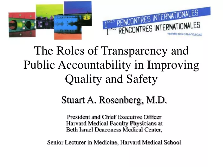 the roles of transparency and public accountability in improving quality and safety