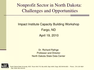 Nonprofit Sector in North Dakota:  Challenges and Opportunities