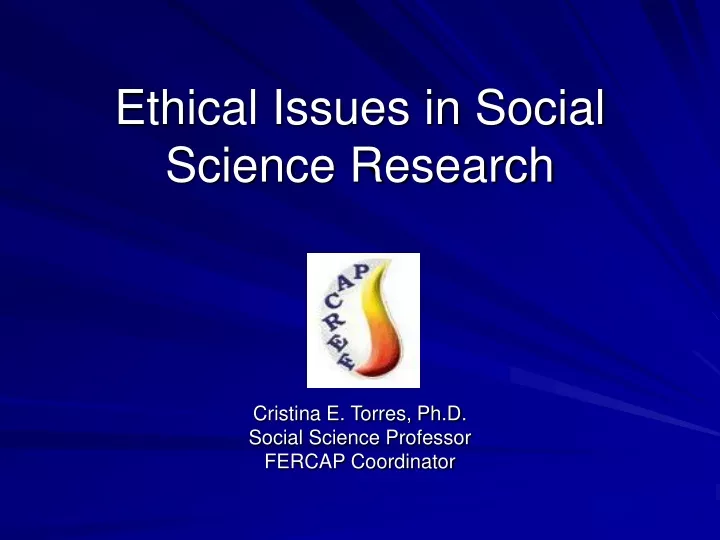 ethical issues in social science research