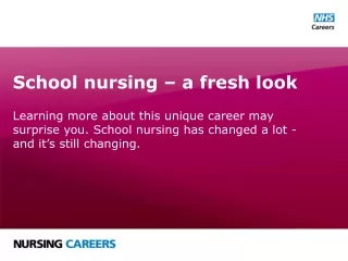 School nursing – a fresh look