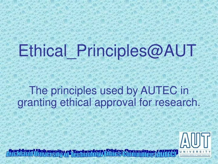 ethical principles@aut