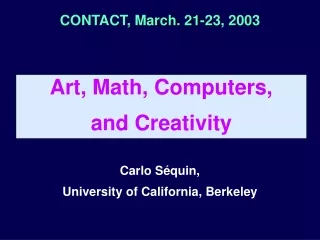 CONTACT, March. 21-23, 2003