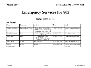 Emergency Services for 802