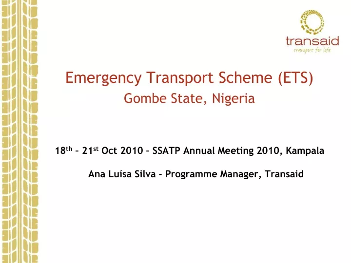 emergency transport scheme ets gombe state