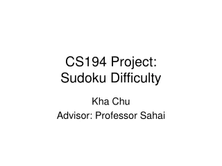 CS194 Project: Sudoku Difficulty