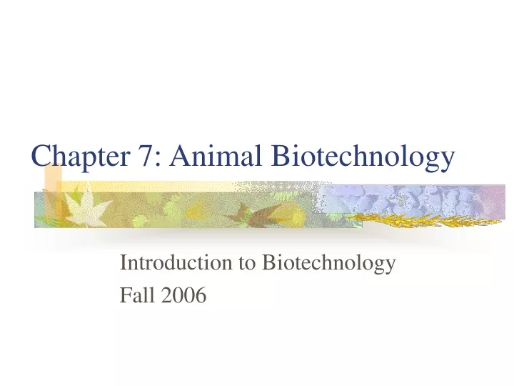 chapter 7 animal biotechnology