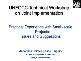 UNFCCC Technical Workshop  on Joint Implementation