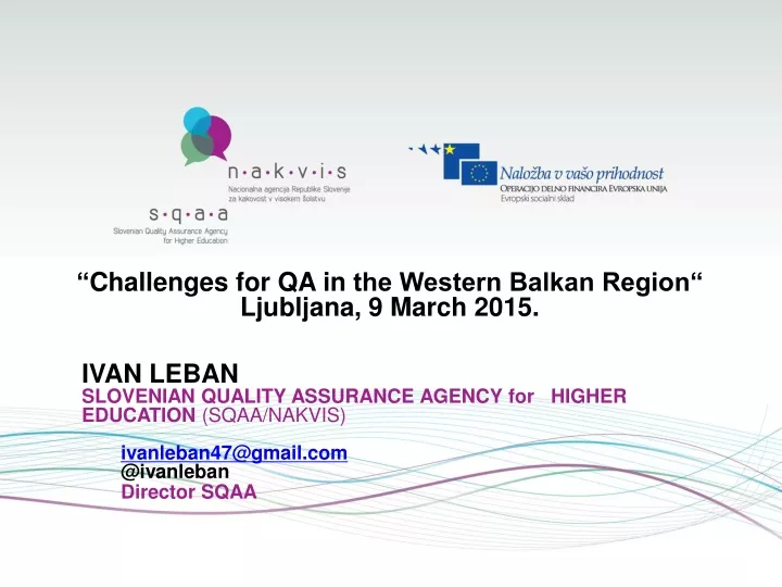 challenges for qa in the western balkan region