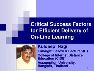 Critical Success Factors for Efficient Delivery of On-Line Learning