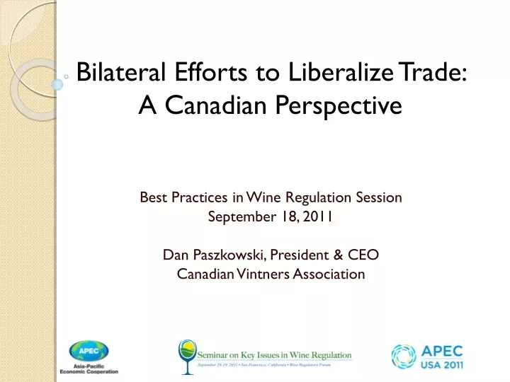 bilateral efforts to liberalize trade a canadian perspective