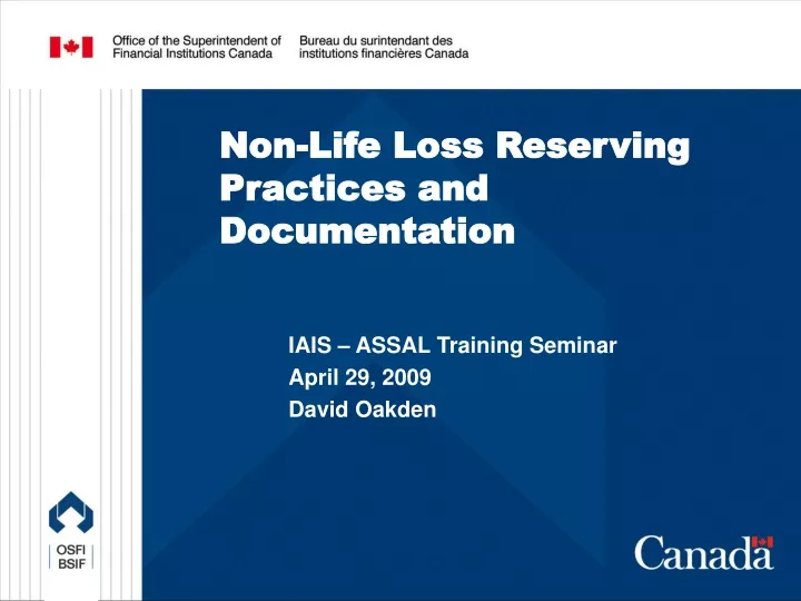 non life loss reserving practices and documentation