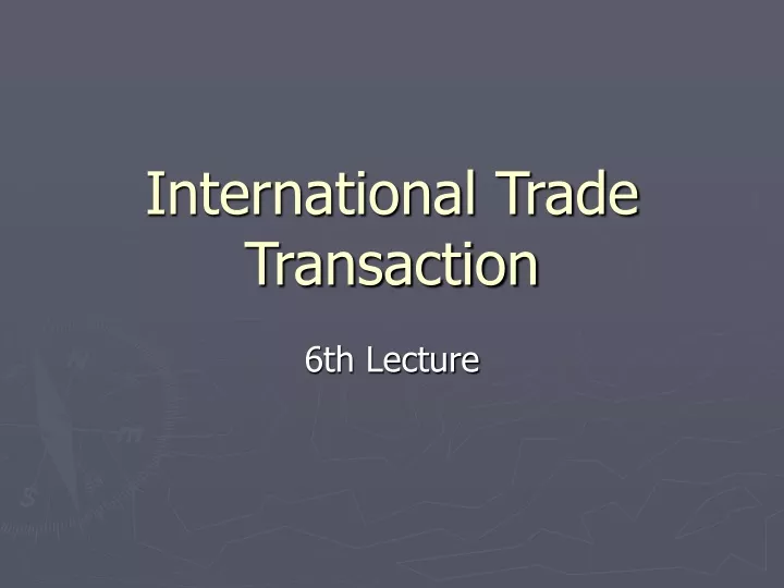 international trade transaction