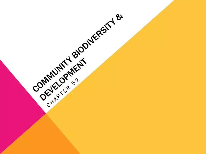 community biodiversity development