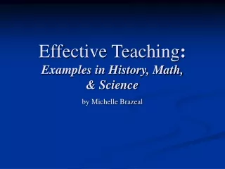 Effective Teaching : Examples in History, Math, &amp; Science
