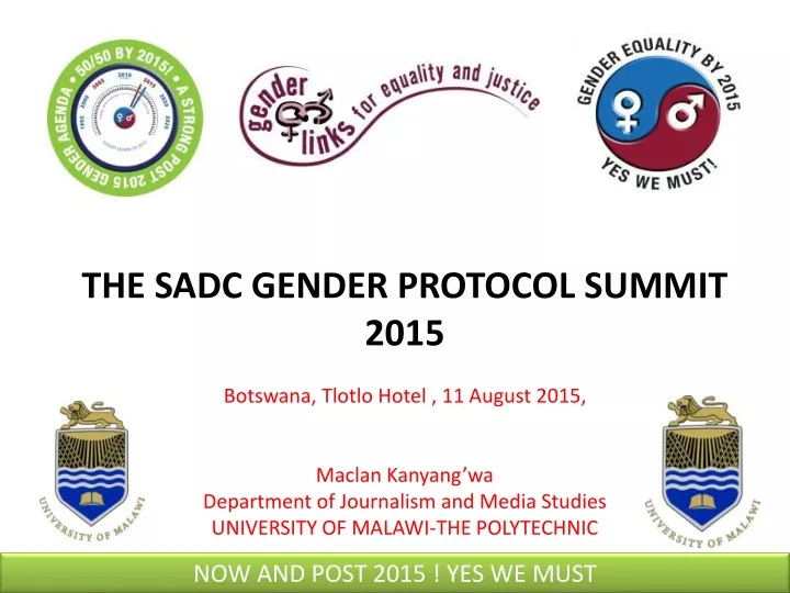 the sadc gender protocol summit 2015 botswana