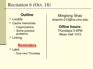 Recitation 6 (Oct. 18)